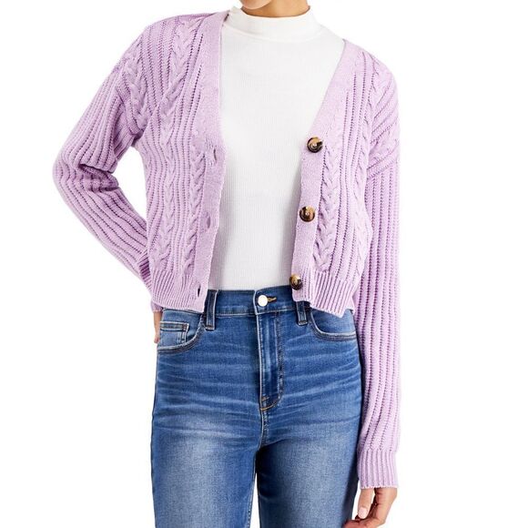 NWT Hooked Up by IOT Cable-Knit Cardigan - Picture 2 of 4